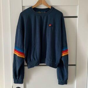 Aviator Nation 5 Stripe Sleeve Relaxed Crewneck
